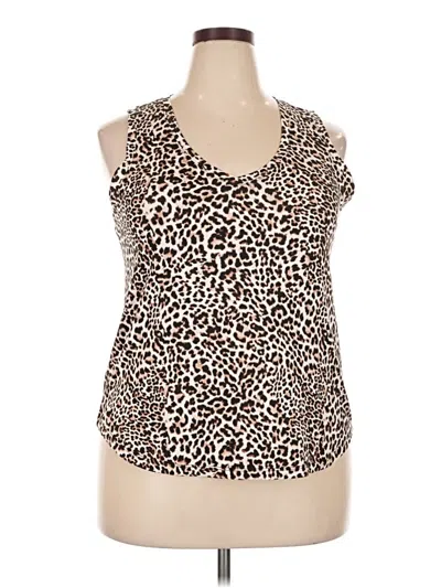 Pre-owned Joyspun Sleeveless Top Brown Sweetheart Neckline Tops