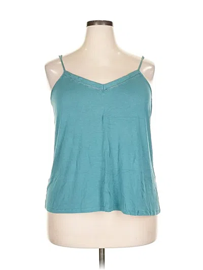 Pre-owned Joyspun Tank Top Blue Halter Neckline Tops