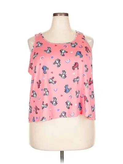 Pre-owned Joyspun Tank Top Pink Halter Neckline Tops