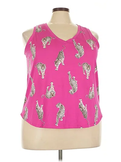 Pre-owned Joyspun Tank Top Pink Halter Neckline Tops