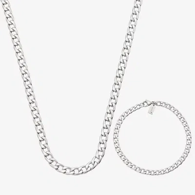 J.p. Army Chain Necklace & Bracelet Mens Stainless Steel 2-pc. Jewelry Set In Silver