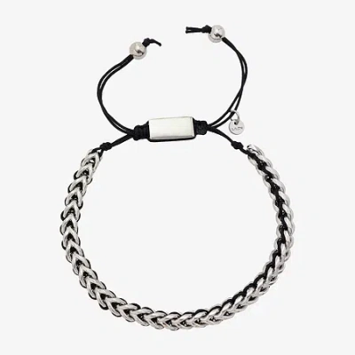 J.p. Army Cord Mens Stainless Steel Bolo Bracelet In Silver