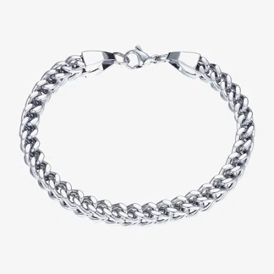 J.p. Army Men's Jewelry Stainless Steel 8 1/2 Inch Cable Chain Bracelet In Transparent