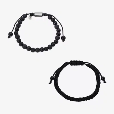 J.p. Army Mens 2-pc. Black Agate Stainless Steel Bracelet Set In Green