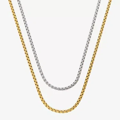 J.p. Army Mens Stainless Steel 2-pc. Necklace Set In Brown