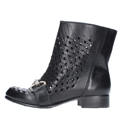 Jp/david Woman Ankle Boots Black Size 8 Leather In Nero Neri E Grigi