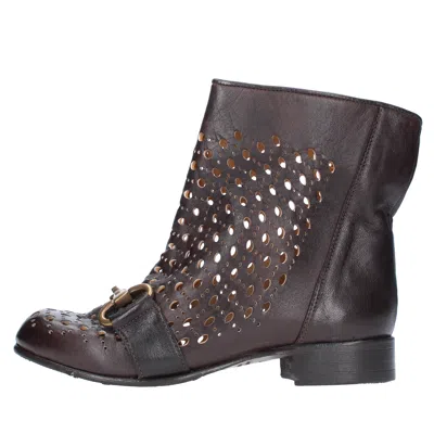 Jp/david Woman Ankle Boots Dark Brown Size 6 Leather In Marrone Marroni