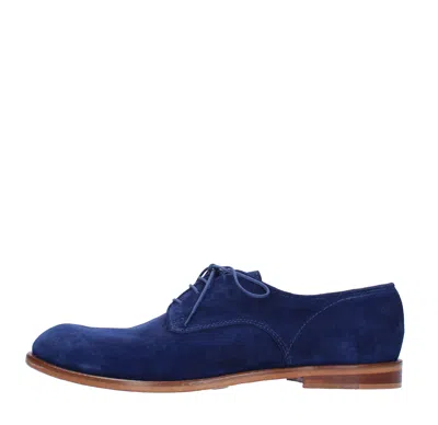 Jp/david Man Lace-up Shoes Blue Size 6 Leather In Blu Blu E Verdi