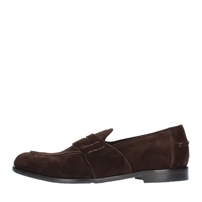 Jp/david Man Loafers Dark Brown Size 7 Leather In Marrone Marroni
