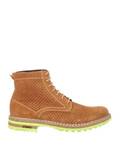 Jp/david Man Ankle Boots Camel Size 9 Leather In Beige