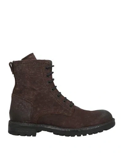 Jp/david Man Ankle Boots Dark Brown Size 8 Leather