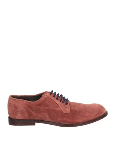 Jp/david Man Lace-up Shoes Antique Rose Size 12 Leather In Pink