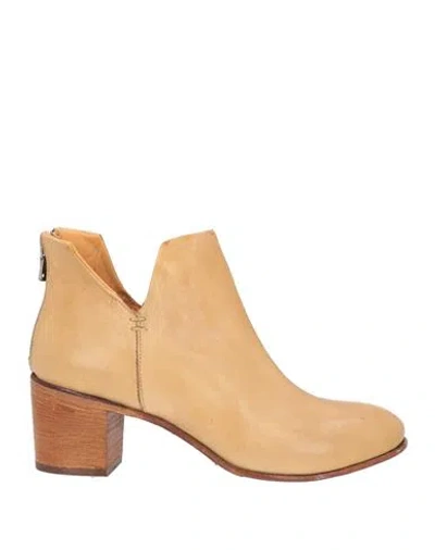 Jp/david Woman Ankle Boots Beige Size 8 Leather In Multi