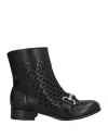 Jp/david Woman Ankle Boots Black Size 8 Leather In Black