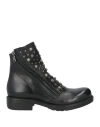 Jp/david Woman Ankle Boots Black Size 6 Leather In Black