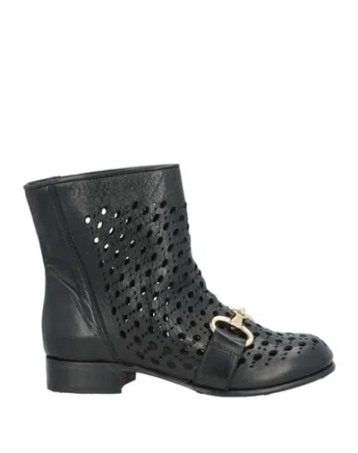 JP/DAVID JP/DAVID WOMAN ANKLE BOOTS BLACK SIZE 8 LEATHER