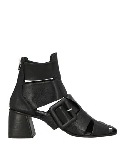 Jp/david Woman Ankle Boots Black Size 8 Leather