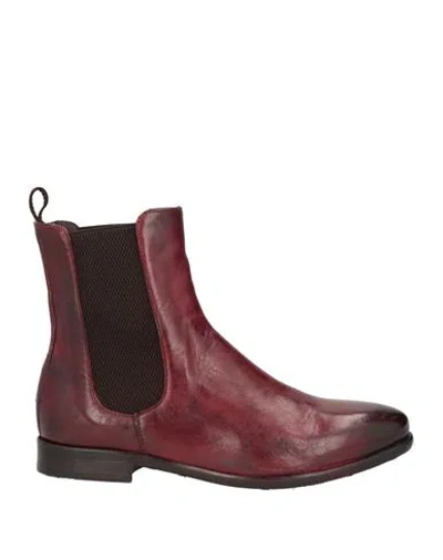 Jp/david Woman Ankle Boots Burgundy Size 8 Soft Leather In Red