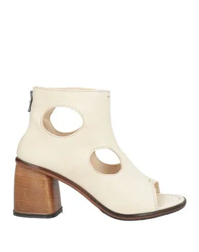 Jp/david Woman Ankle Boots Cream Size 8 Leather In White