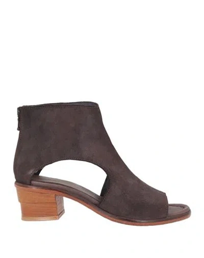 Jp/david Woman Ankle Boots Dark Brown Size 5 Leather