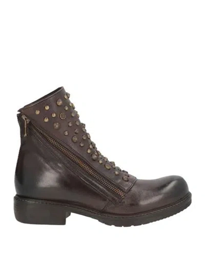 Jp/david Woman Ankle Boots Dark Brown Size 6 Leather