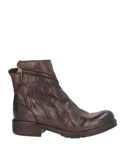 Jp/david Woman Ankle Boots Dark Brown Size 7 Leather