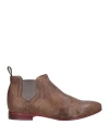 Jp/david Woman Ankle Boots Khaki Size 7 Leather In Beige
