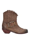 Jp/david Woman Ankle Boots Khaki Size 8 Leather In Beige