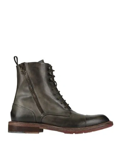 Jp/david Woman Ankle Boots Military Green Size 5 Calfskin In Multi