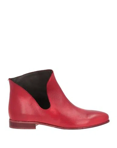 Jp/david Woman Ankle Boots Red Size 6 Leather