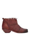 Jp/david Woman Ankle Boots Rust Size 6 Leather In Red