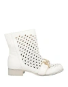 Jp/david Woman Ankle Boots White Size 11 Leather In White