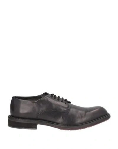 Jp/david Woman Lace-up Shoes Black Size 11 Calfskin In Multi