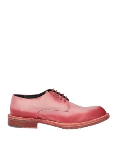 Jp/david Woman Lace-up Shoes Brick Size 8.5 Calfskin In Red