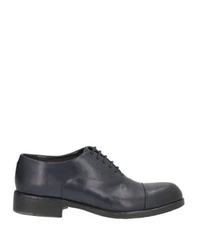 Jp/david Woman Lace-up Shoes Midnight Blue Size 6.5 Calfskin