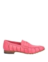 Jp/david Woman Loafers Coral Size 9 Leather In Red