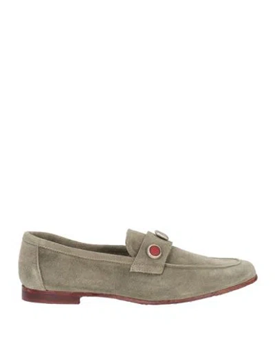 Jp/david Woman Loafers Khaki Size 8 Leather In Gray