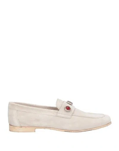 Jp/david Woman Loafers Light Grey Size 8 Leather In Neutral