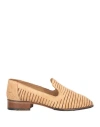 Jp/david Woman Loafers Beige Size 7 Leather In Beige