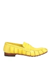 Jp/david Woman Loafers Yellow Size 8 Leather