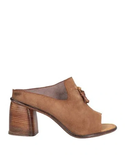 Jp/david Woman Sandals Camel Size 7 Leather In Brown