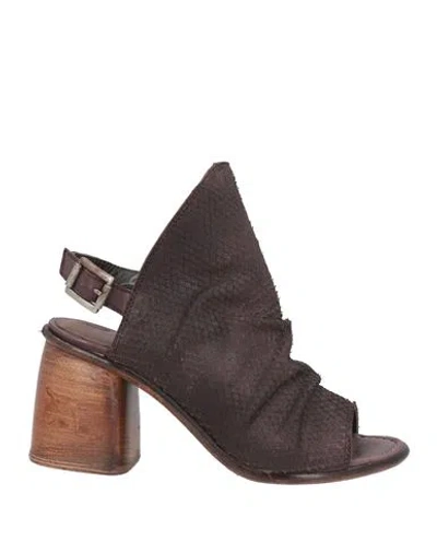 Jp/david Woman Sandals Dark Brown Size 6 Leather