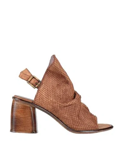 Jp/david Woman Sandals Tan Size 8 Leather In Multi