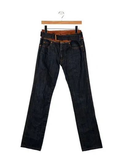 Pre-owned Jpg Jeans High-rise Straight Leg Jeans In Blue