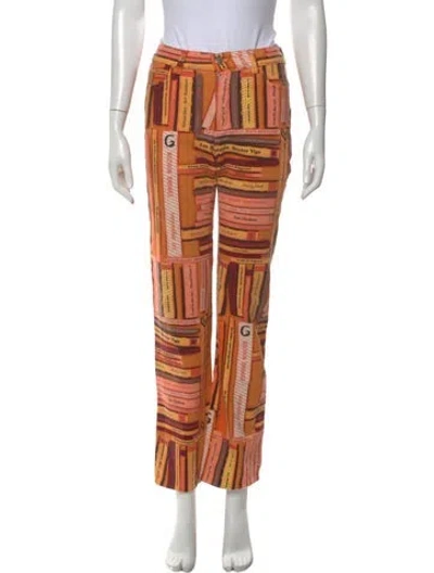 Pre-owned Jpg Jeans High-rise Straight Leg Jeans In Orange