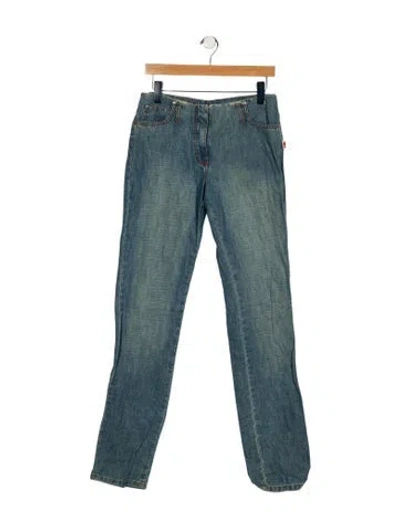 Pre-owned Jpg Jeans Mid-rise Straight Leg Jeans In Blue