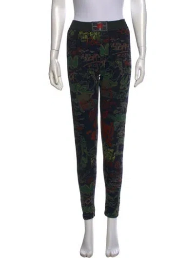 Pre-owned Jpg Jeans Printed Skinny Leg Pants In Black