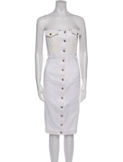 Pre-owned Jpg Jeans Strapless Mini Dress In White