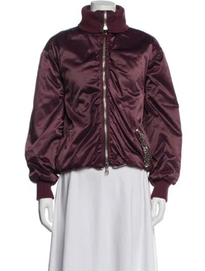 Pre-owned Jpg Jeans Vintage 1990's Bomber Jacket In Burgundy