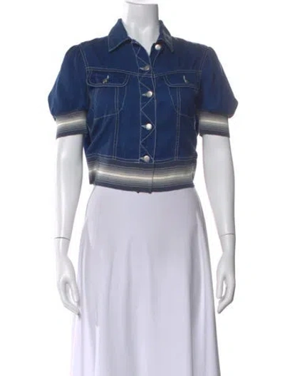 Pre-owned Jpg Jeans Vintage 2000's Crop Top In Blue